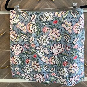 LOFT Floral Mini Skirt in Gray and Pink